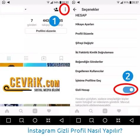 İnstagram Gizli Profil Yapma