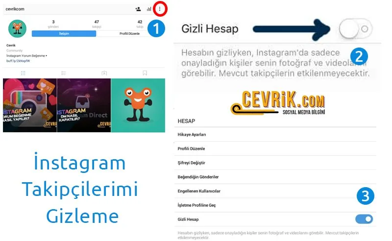 İnstagram Takipçilerimi Gizleme
