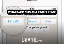 WhatsApp Numara Engelleme