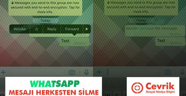 WhatsApp Mesajı Herkesten Silme